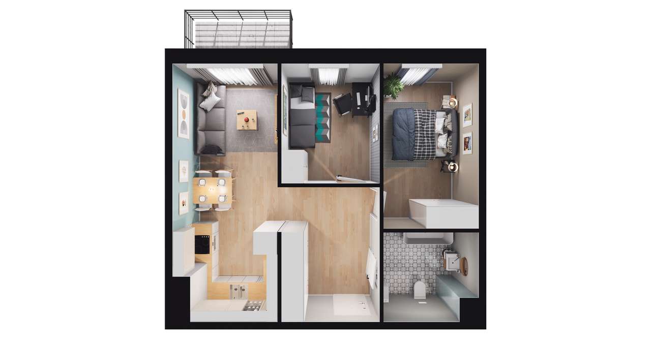 2-pokojowe mieszkanie 52m2 Bezpośrednio - Pełny obrazek: 2/8