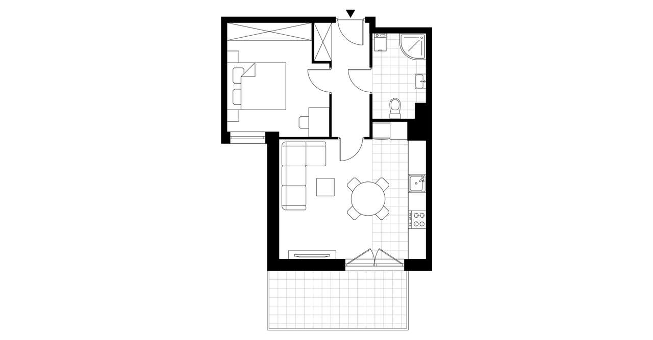2-pokojowe mieszkanie 43m2 + balkon Bez Prowizji - Pełny obrazek: 3/8