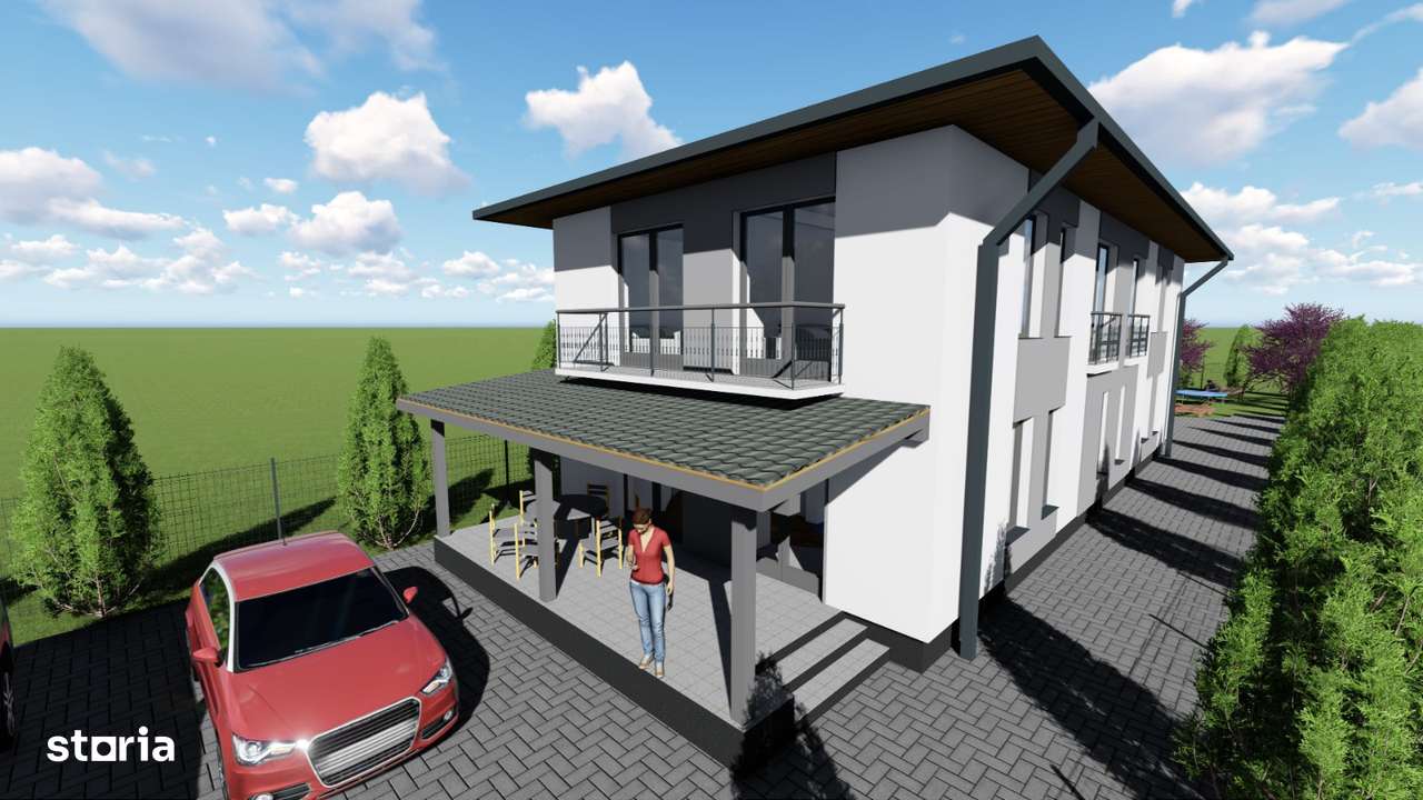 Tautii-Magheraus  – casa noua tip duplex, P+E, semifinisata, teren 500-6