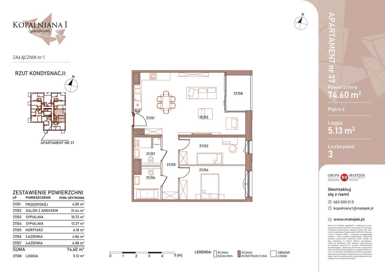 Kopalniana 1 | apartament 3-pok. | 37 - Pełny obrazek: 2/7
