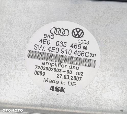 AUDI A8 D3 LIFT WZMACNIACZ BANG OLUFSEN 4E0035466 - 4