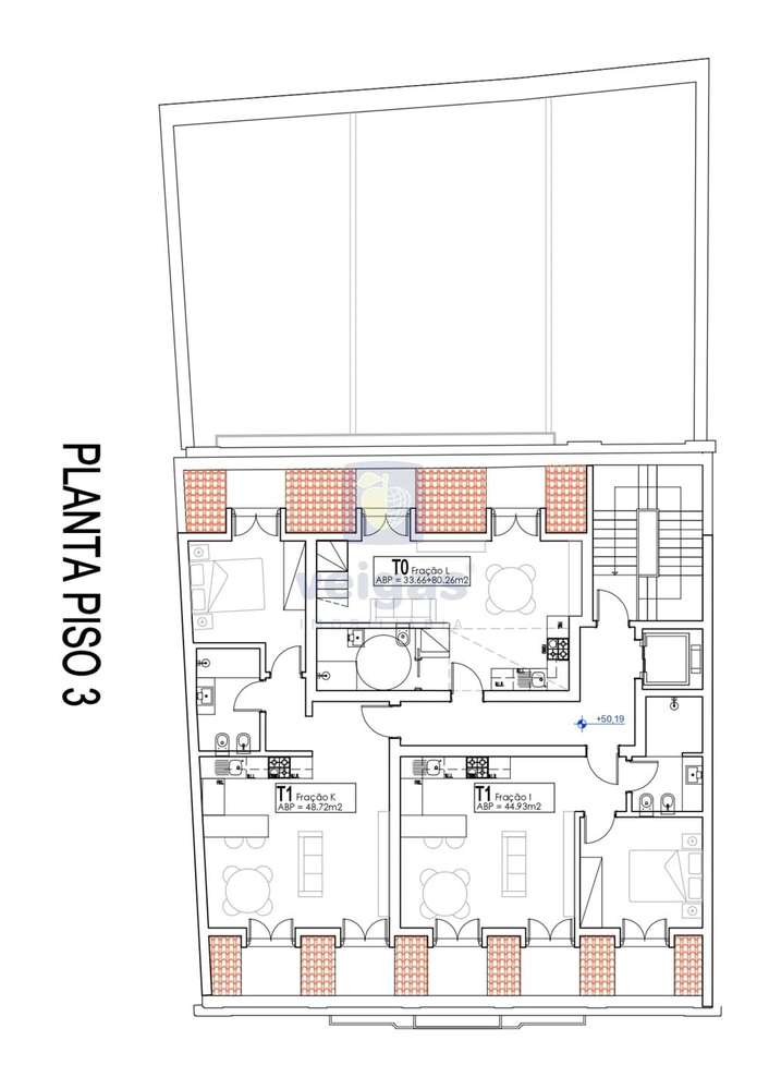 Apartamento T0 Duplex com varandas no empreendimento ANJOS 49-20
