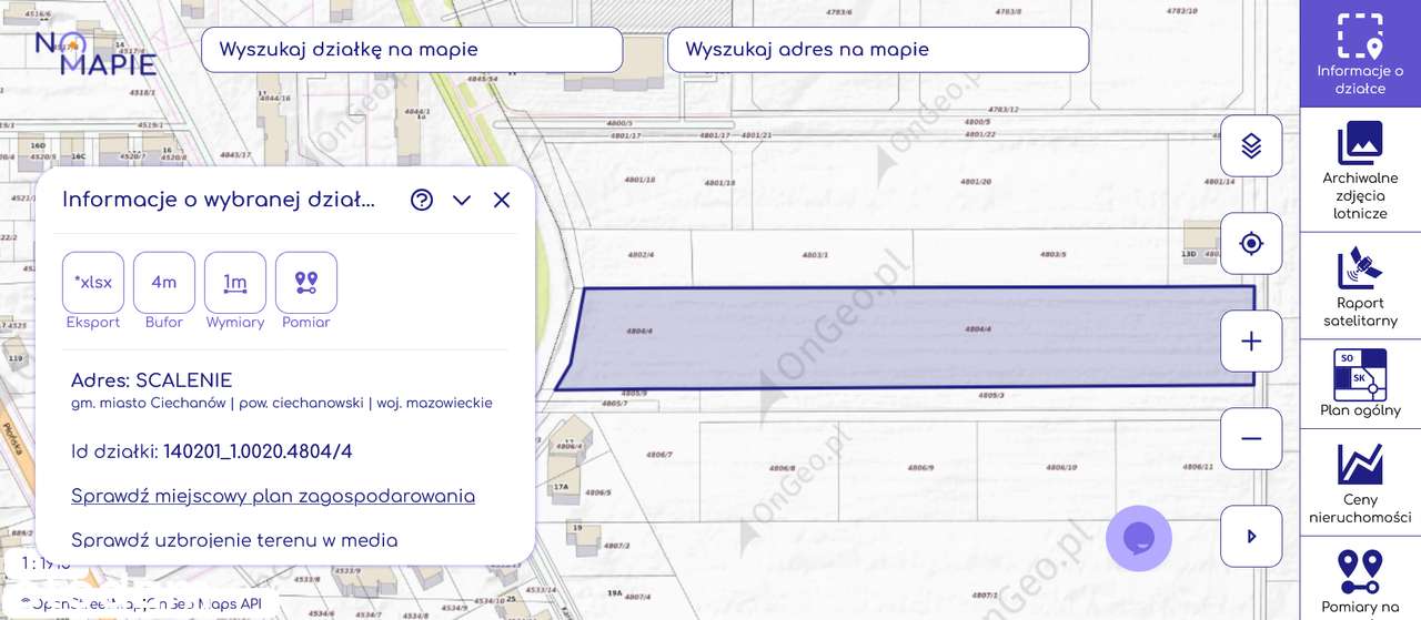 Działka inwestycyjna 15 894 m² | MPZP MW + MN | Ciechanów ul. Szwanke