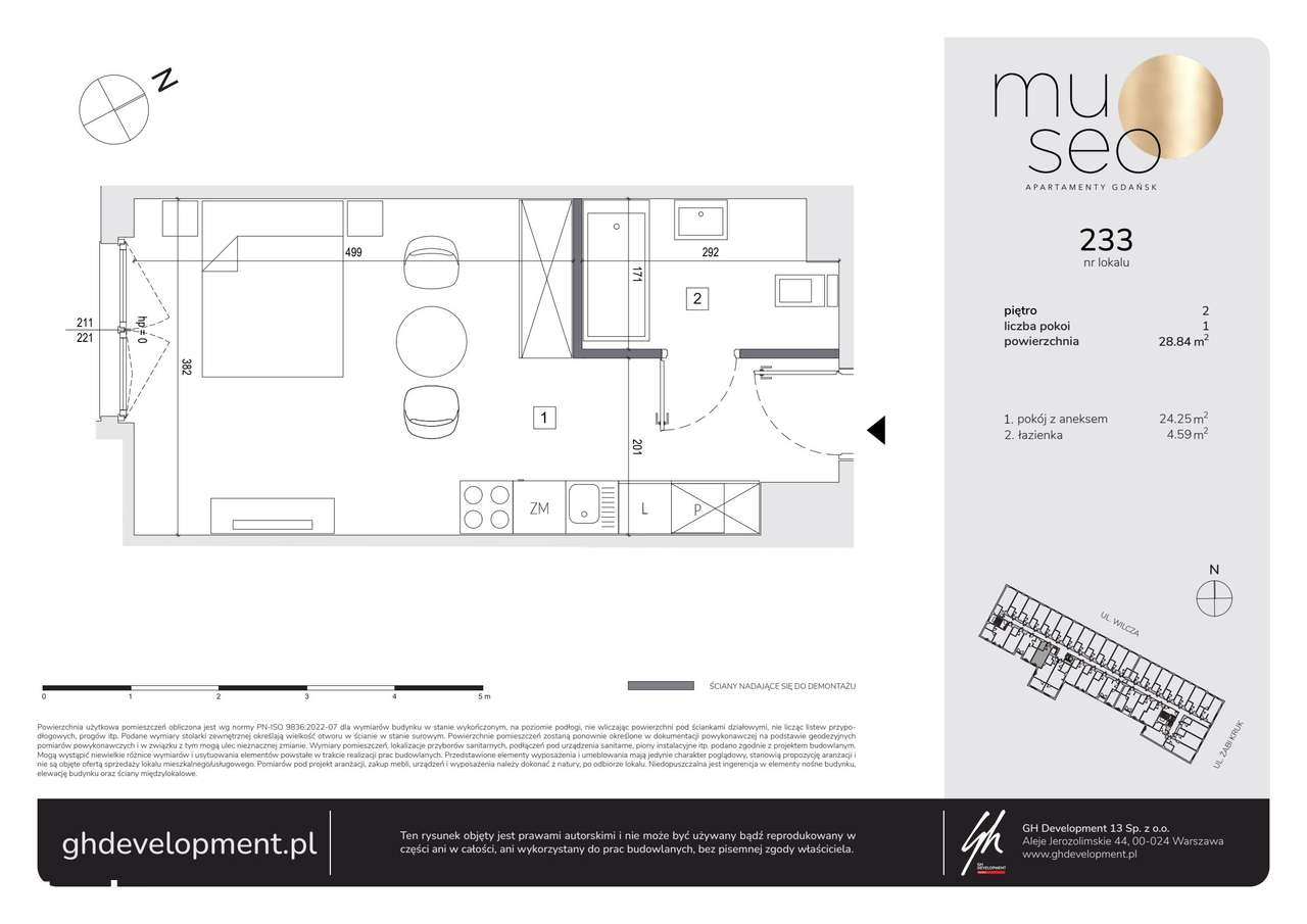 1-pokojowe mieszkanie 28m2 Bez Prowizji - Pełny obrazek: 2/7
