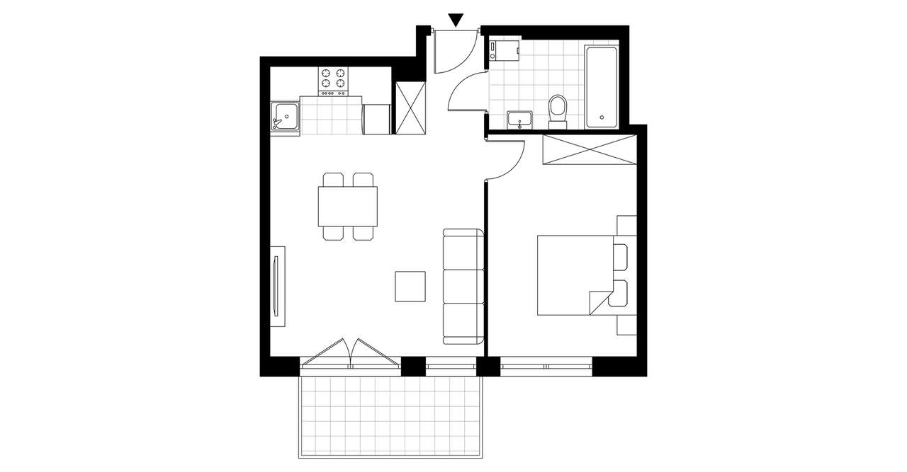 2-pokojowe mieszkanie 42m2 + balkon Bez Prowizji - Pełny obrazek: 3/8