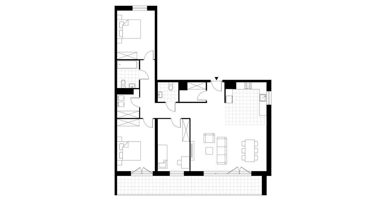4-pokojowe mieszkanie 106m2 + loggia Bezpośrednio - Pełny obrazek: 3/8