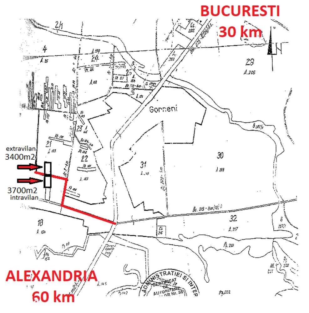 Teren Gorneni/Iepuresti/Giurgiu 3700 intravilan+3400 extravilan- 5E/m2-3