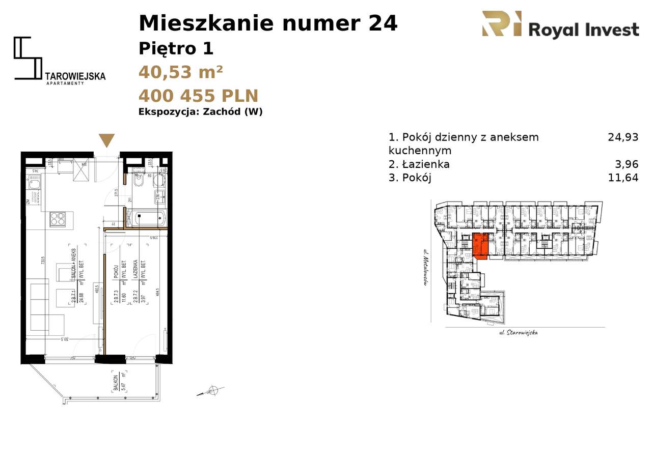 Mieszkanie M24 Apartamenty Starowiejska, Andrychów - Pełny obrazek: 3/8