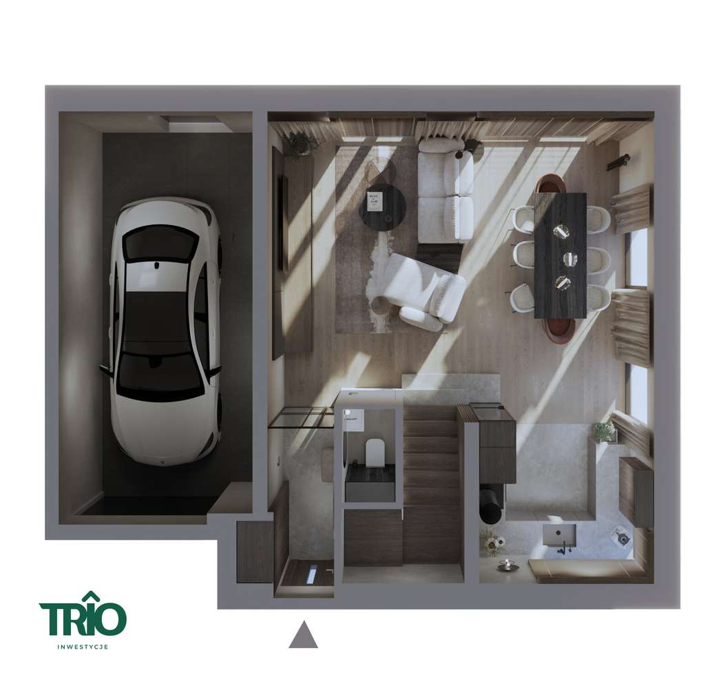 Nowoczesne domy w zabudowie bliźniaczej z garażem i ogródkiem-3