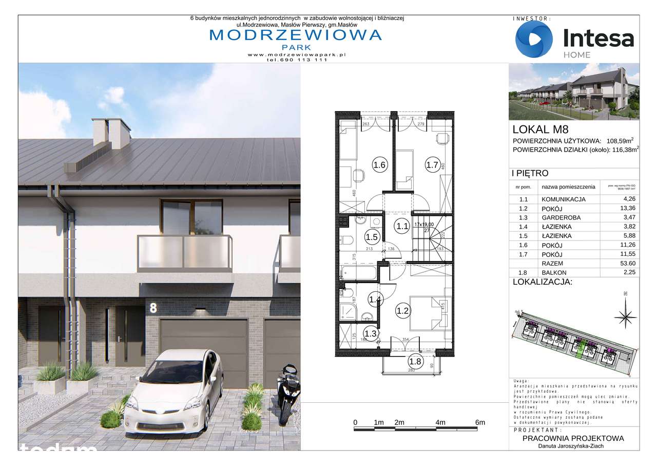 Nowoczesny segment z ogródkiem i garażem | Modrzewiowa Park |-16