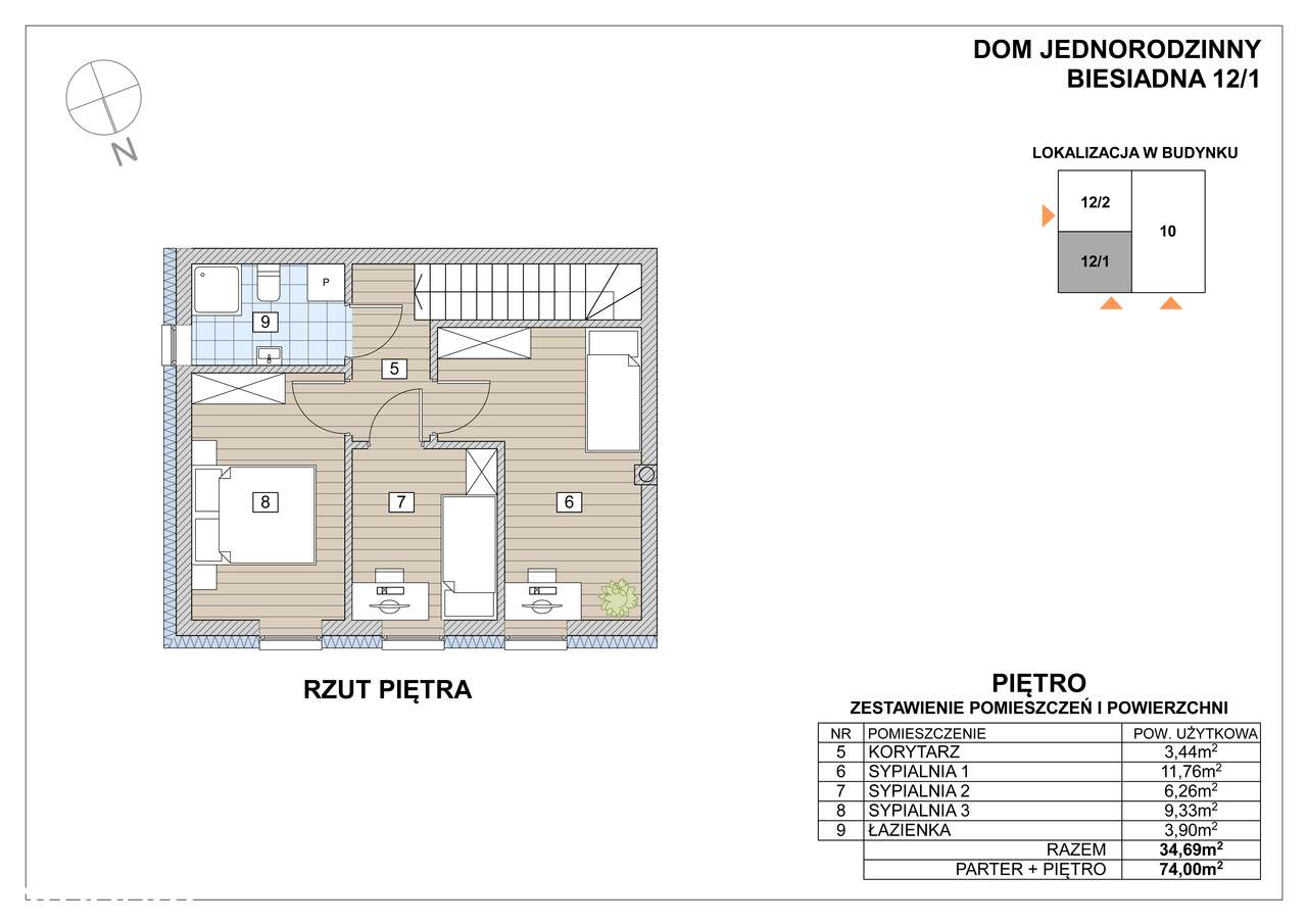 Lokal mieszkalny piętrowy Poznań Spławie - 74m2-2