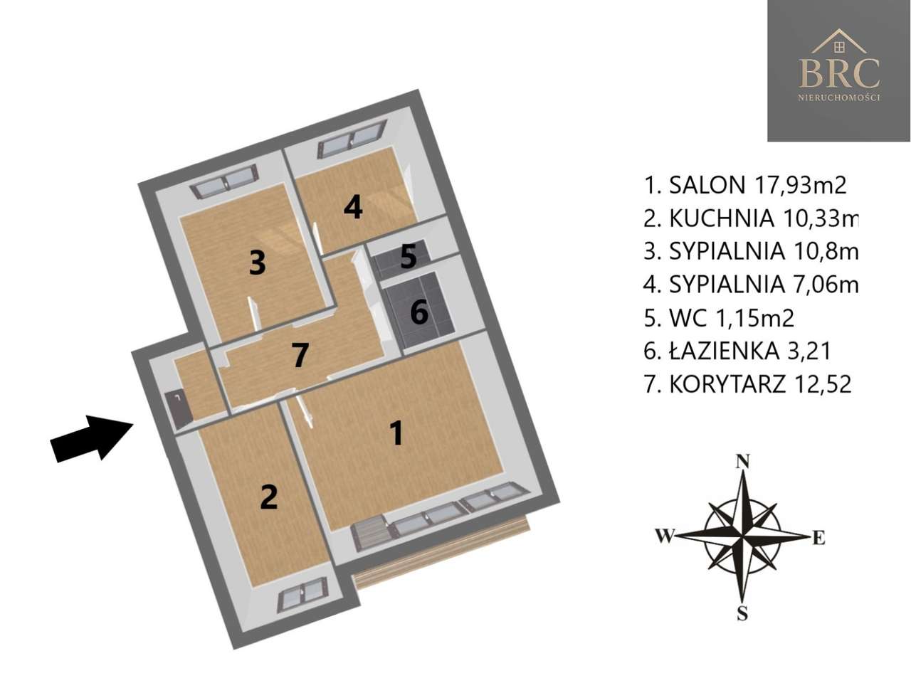 Funkcjonalne 3 pokoje + oddzielna kuchnia | 65 m² | Czechów-13