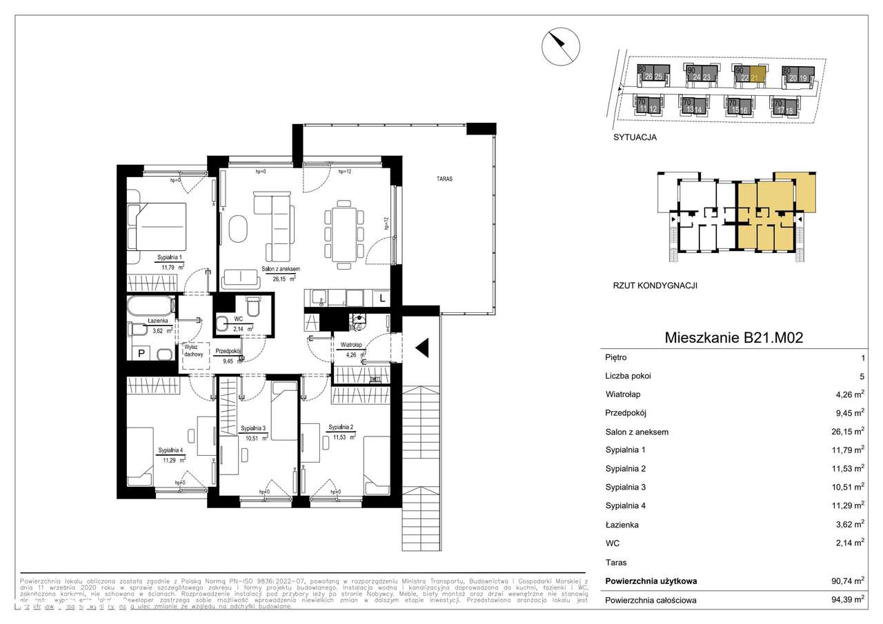 5-pokojowe mieszkanie 91m2 Bezpośrednio - Pełny obrazek: 2/7