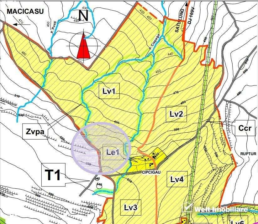 Teren in Padureni - Chinteni, 5800 mp, intravilan, Lv1 - viitoare cons - Imagine principală: 2/5