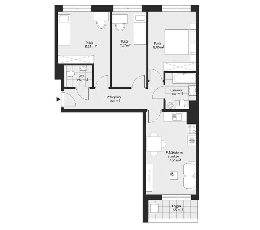 Mieszkanie 71 m² |2 pokoje| 3 piętro | stan deweloperski BEZ PROWIZJI-1
