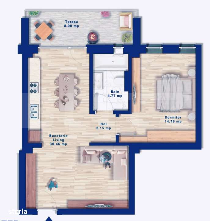 Apartament cu 2 Camere, 1 balcon, 1 loc de parcare subteran, zona Toro - Imagine principală: 2/5