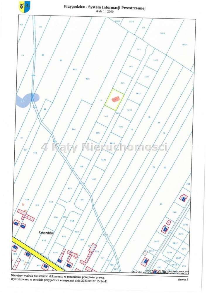 Działka 1023 m2 Smardów Gmina Przygodzice - Pełny obrazek: 4/4