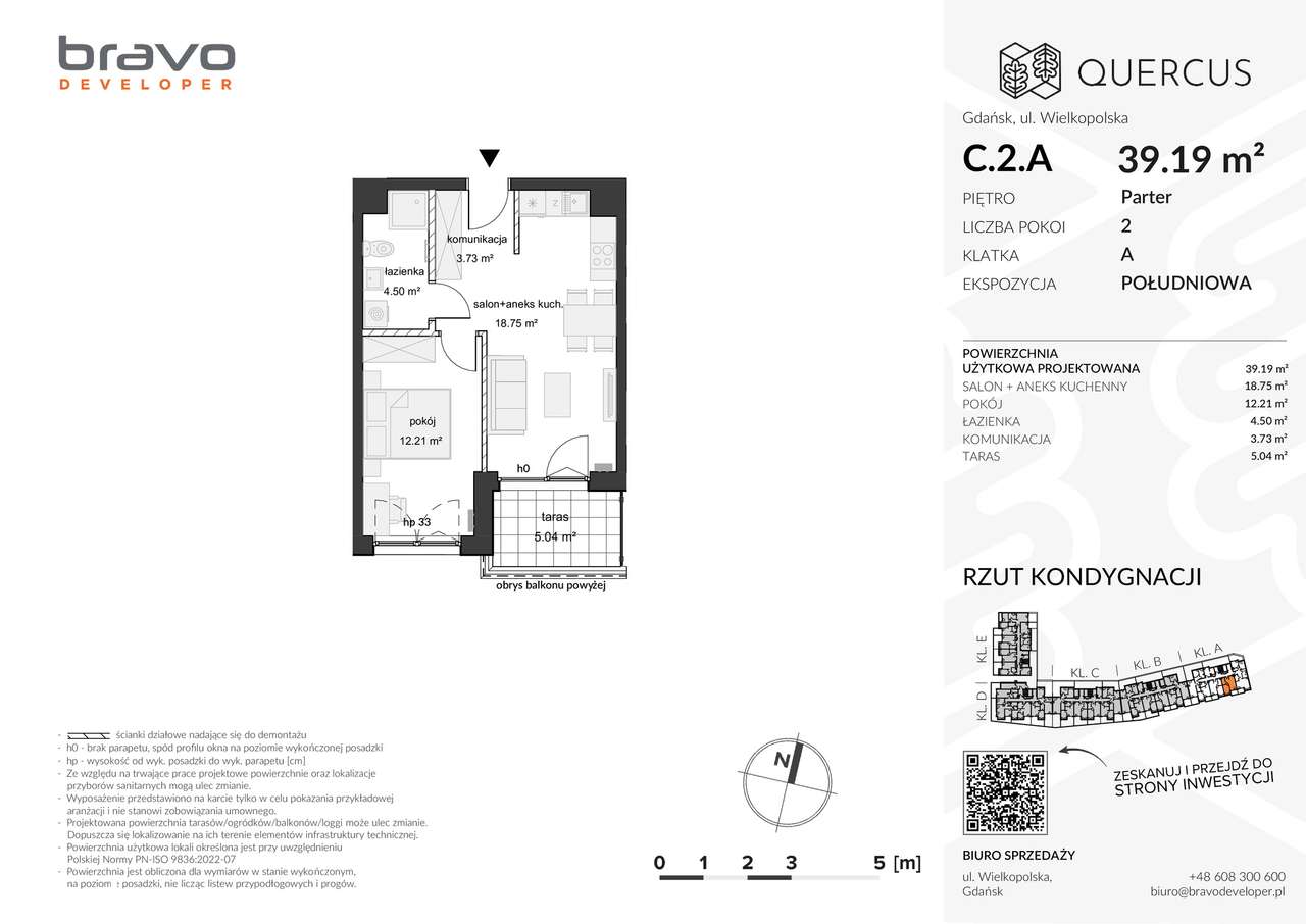 Quercus C.2.A kompakt z tarasem 2 pokoje - Widok 2