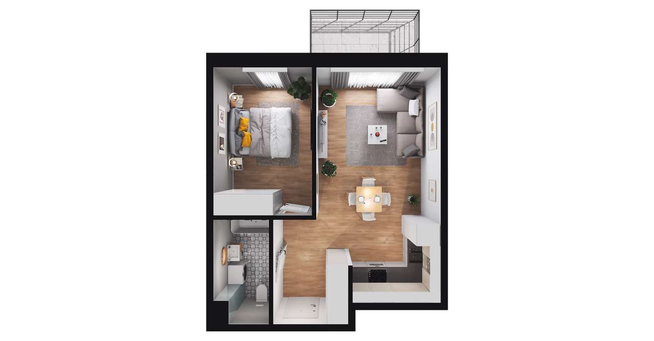 Mysłowice, Kwiatowa  | mieszkanie 2-pok. | A 3.04 - Pełny obrazek: 3/9