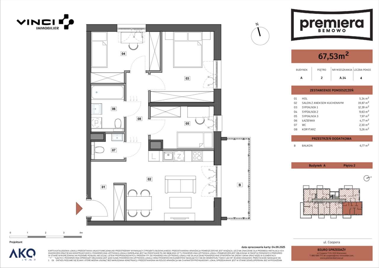 4-pokojowe mieszkanie 67m2 + balkon Bezpośrednio - Pełny obrazek: 2/3