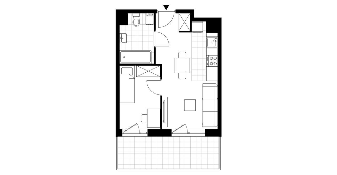 2-pokojowe mieszkanie 30m2 + balkon 9,36m2 - Pełny obrazek: 3/7