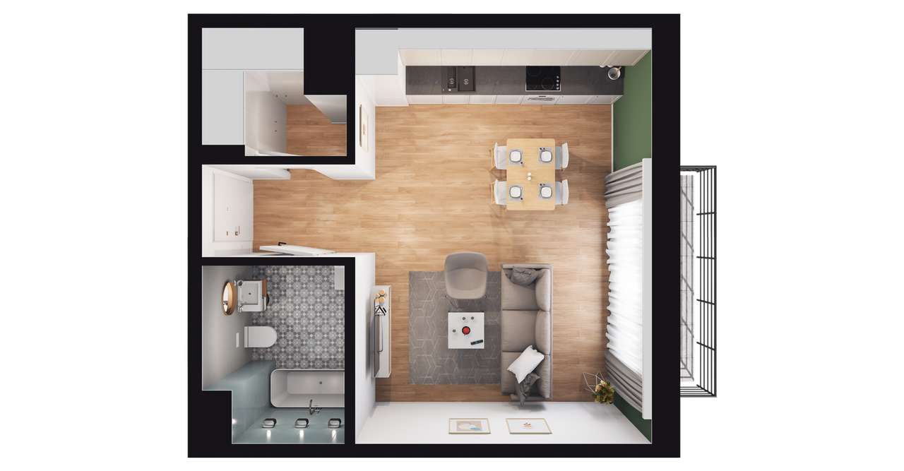 Taczaka 5 | apartament 1-pok. | A/3/17 - Pełny obrazek: 2/9