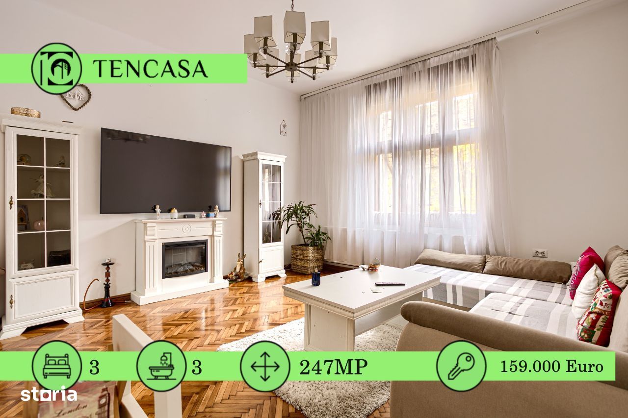 Casa de vanzare, 5 cam, 3 bai zona centrala, amenajata utilata complet