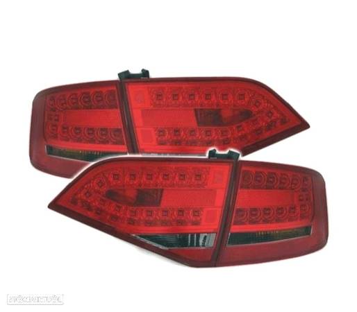 FAROLINS TRASEIROS LED PARA AUDI A4 B8 07-11 VERMELHO ESCURECIDO - 1