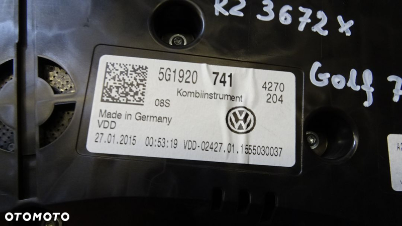 LICZNIK VOLKSWAGEN GOLF VII 1.6TDI 5G1920741 - 6