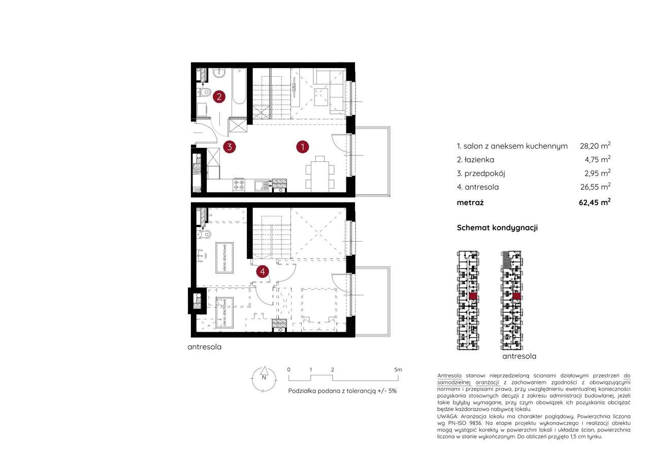 2 POZIOMY | 2 balkony | 2 łazienki | 3 pok. 62m2 | GOTOWE do odbioru! - Pełny obrazek: 2/5
