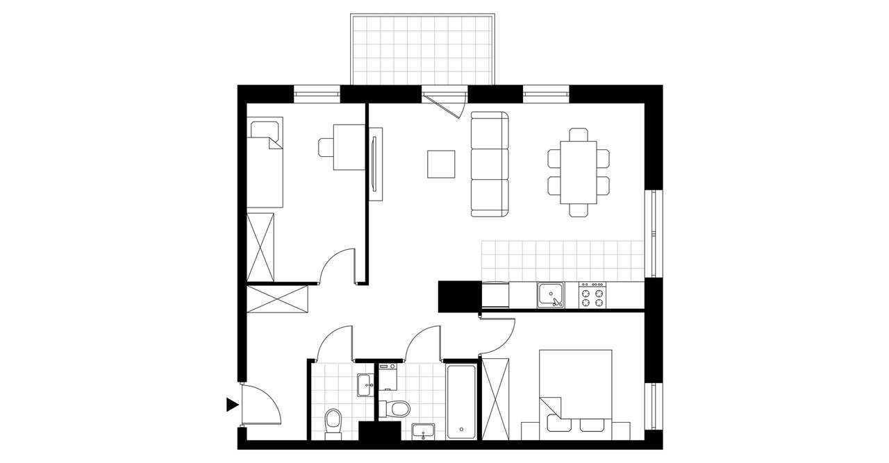 3-pokojowe mieszkanie 61m2 + balkon Bezpośrednio - Pełny obrazek: 3/8