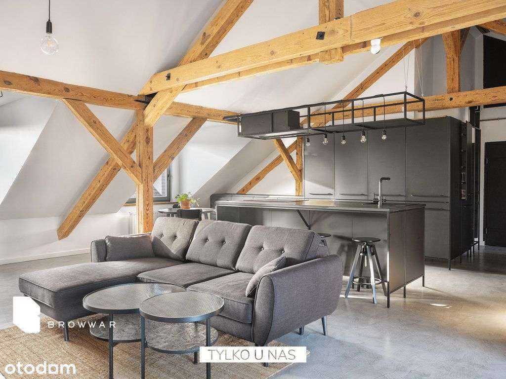 Loftowe poddasze z dużym tarasem, tuż przy Arenie