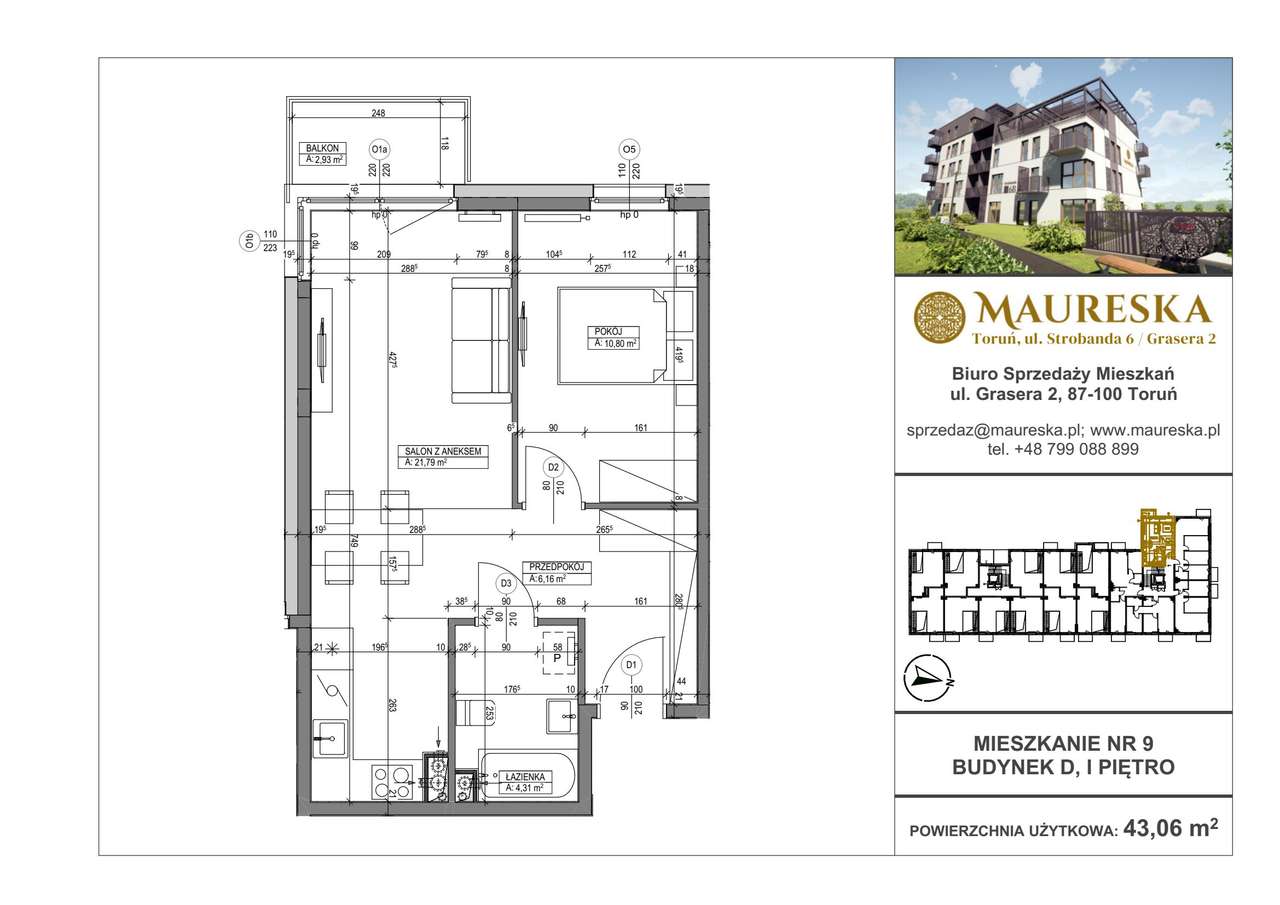Osiedle Maureska | mieszkanie 2-pok. | D.9 - Pełny obrazek: 2/7