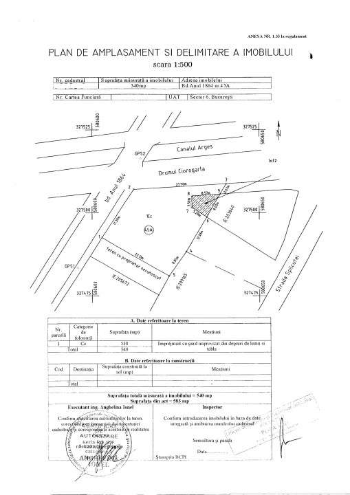 VANZARE TEREN INTRAVILAN DE 540 mp SITUAT IN  MILITARI, BD. ANUL 1864-18