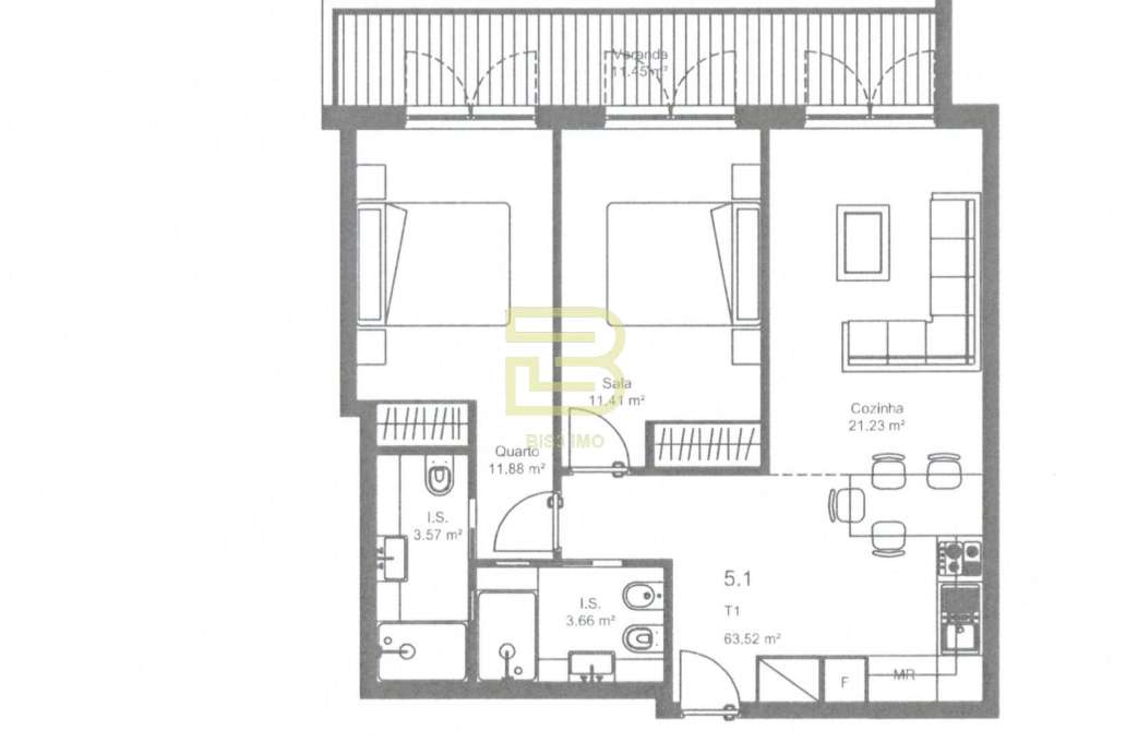 Apartamento T2, com varanda na Rua Pinto Bessa, Porto-10