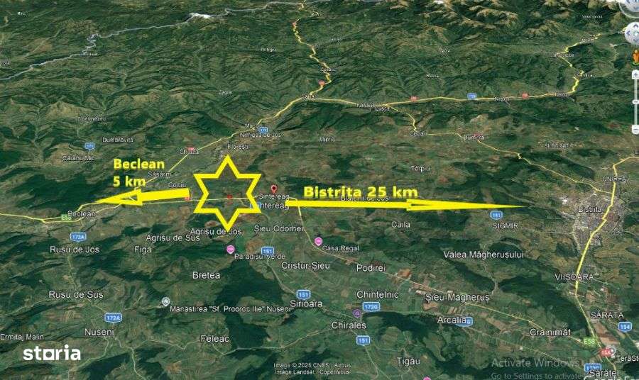 Teren extravilan Sintereag-23.000  mp / Deschidere 91 ml la E58 - Imagine principală: 2/2