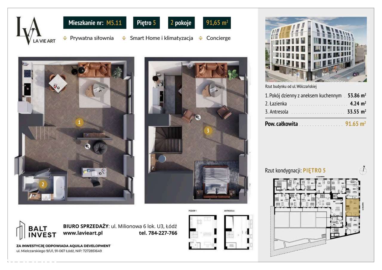 2-pokojowe mieszkanie 91m2 Bez Prowizji - Pełny obrazek: 2/9