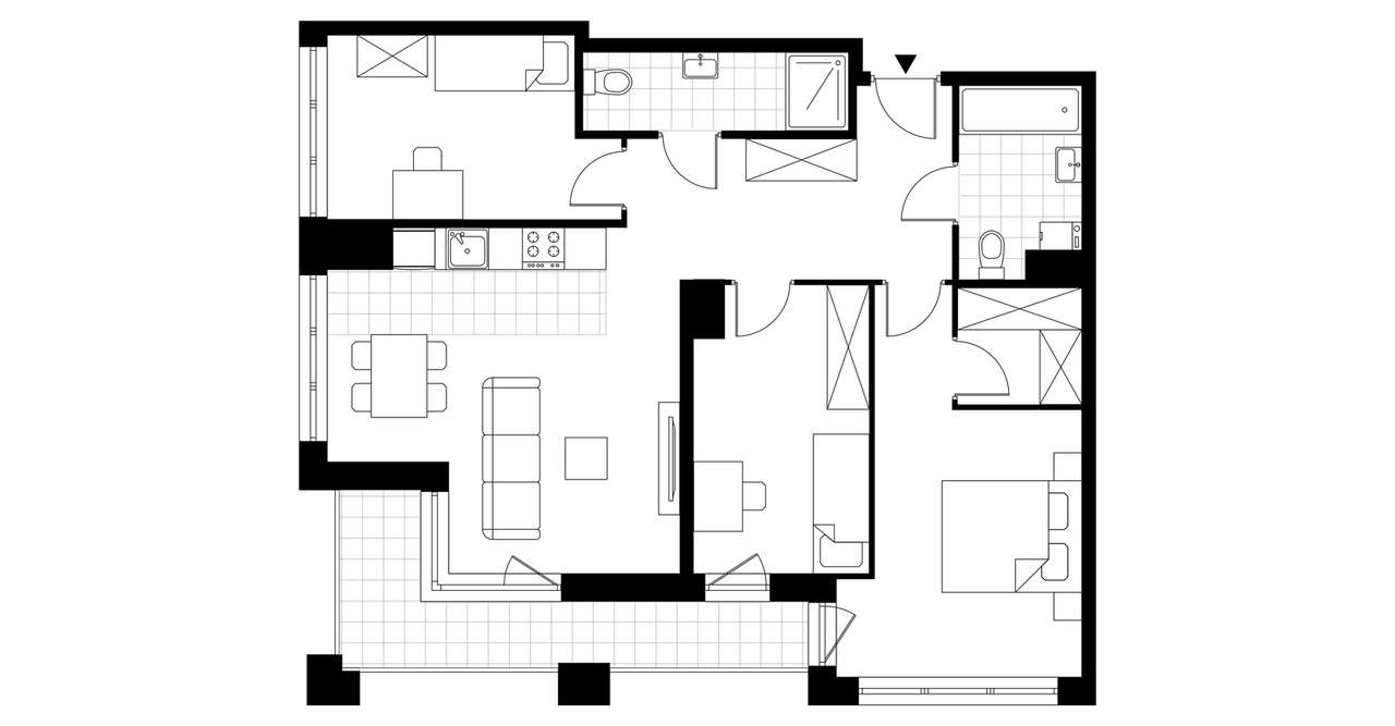 4-pokojowe mieszkanie 76m2 + loggia Bezpośrednio - Pełny obrazek: 4/9