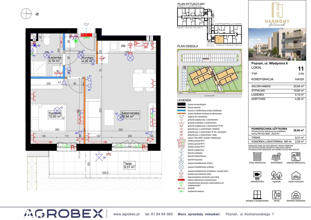 2-pokojowe mieszkanie 39m2 + taras Bez Pośredników - Pełny obrazek: 2/9