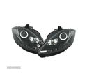 FARÓIS COM LUZ DIURNA DRL LED PARA SEAT LEON 1P ALTEA 09+ FUNDO PRETO - 3