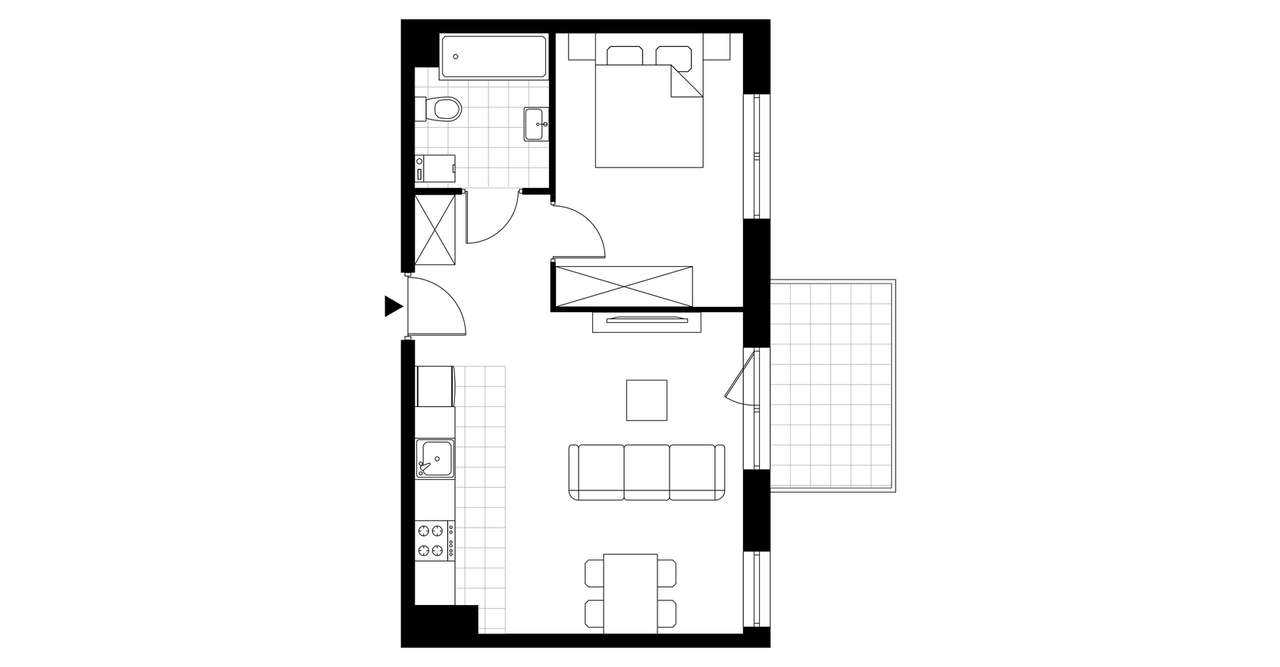 2-pokojowe mieszkanie 40m2 + balkon Bezpośrednio - Pełny obrazek: 2/8