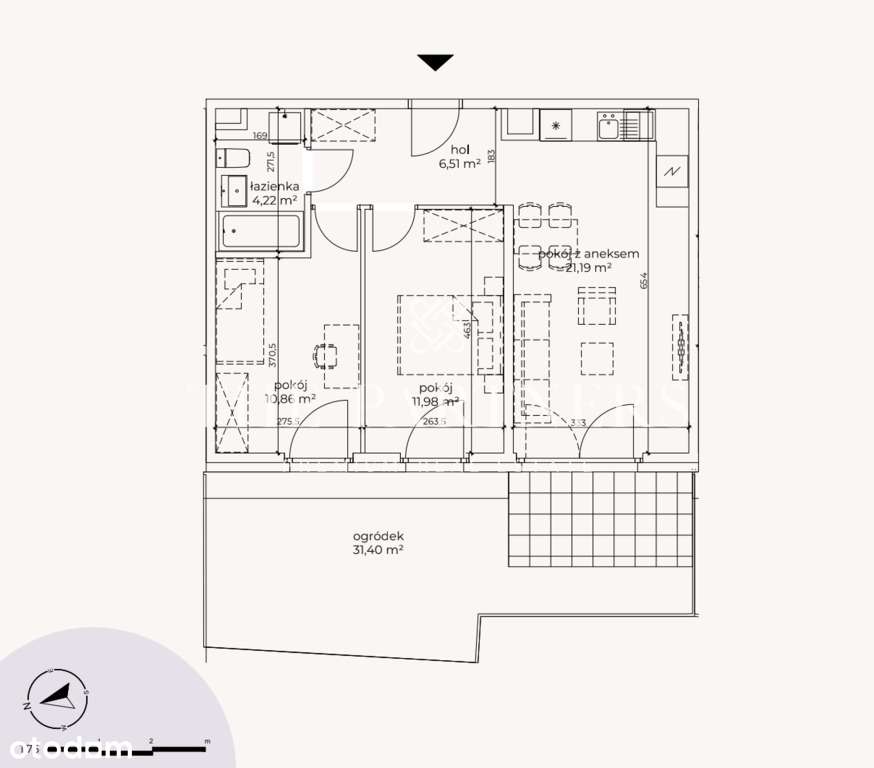 Trzypokojowe wykończone mieszkanie z ogródkiem-3