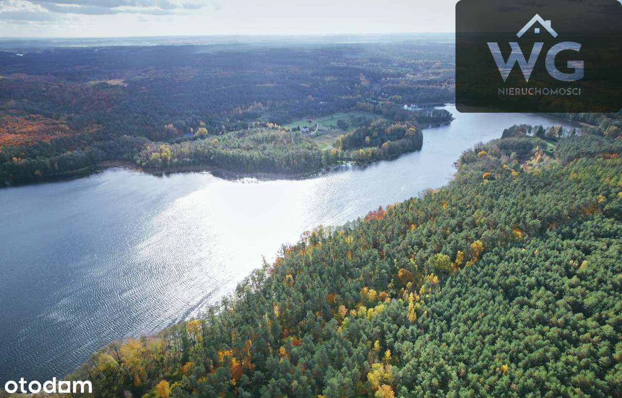 Wyjątkowa działka nad jeziorem – zjawiskowy widok, cisza i las!-6