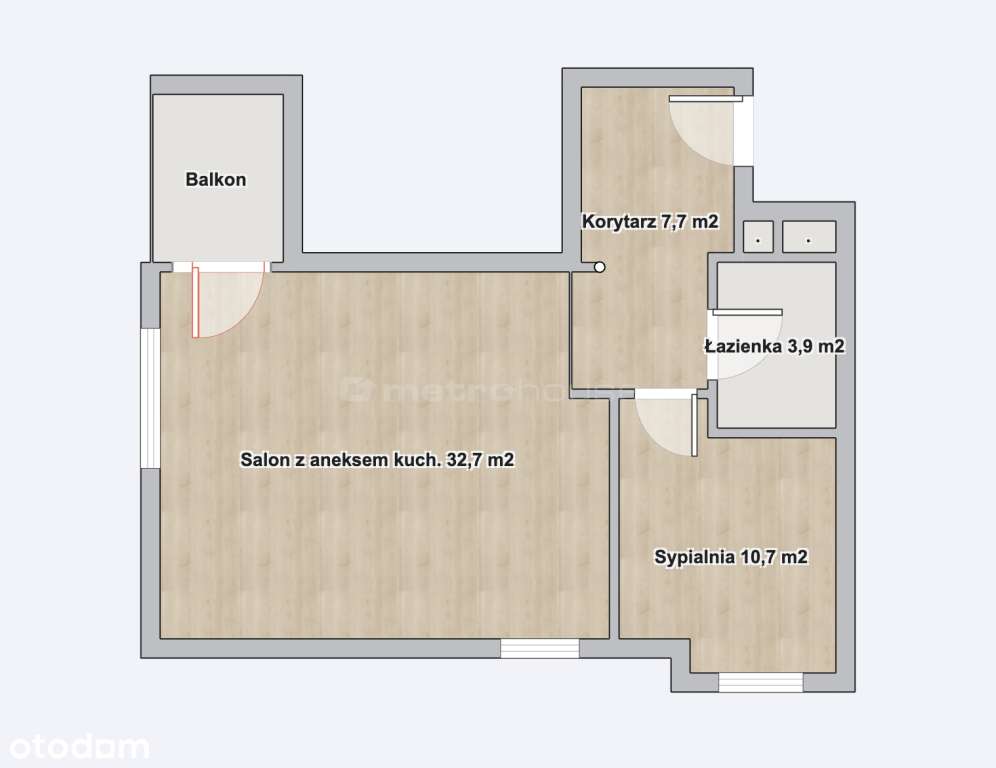 Parter 55m2 2 pok. z balkonem, 2 miejsca postojowe-16