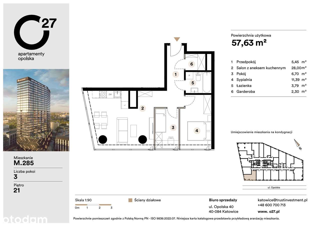 3-pokojowe mieszkanie 57m2 Bezpośrednio - Pełny obrazek: 3/10