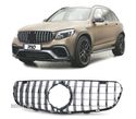 GRELHA FRONTAL PARA MERCEDES CLASSE GLC X253 15- LOOK AMG PRETO CROMADO - 4