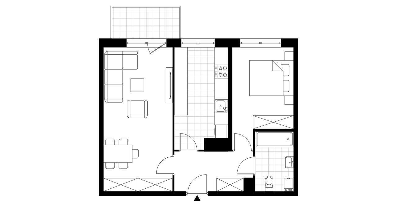 2-pokojowe mieszkanie 53m2 + balkon Bezpośrednio - Pełny obrazek: 3/5