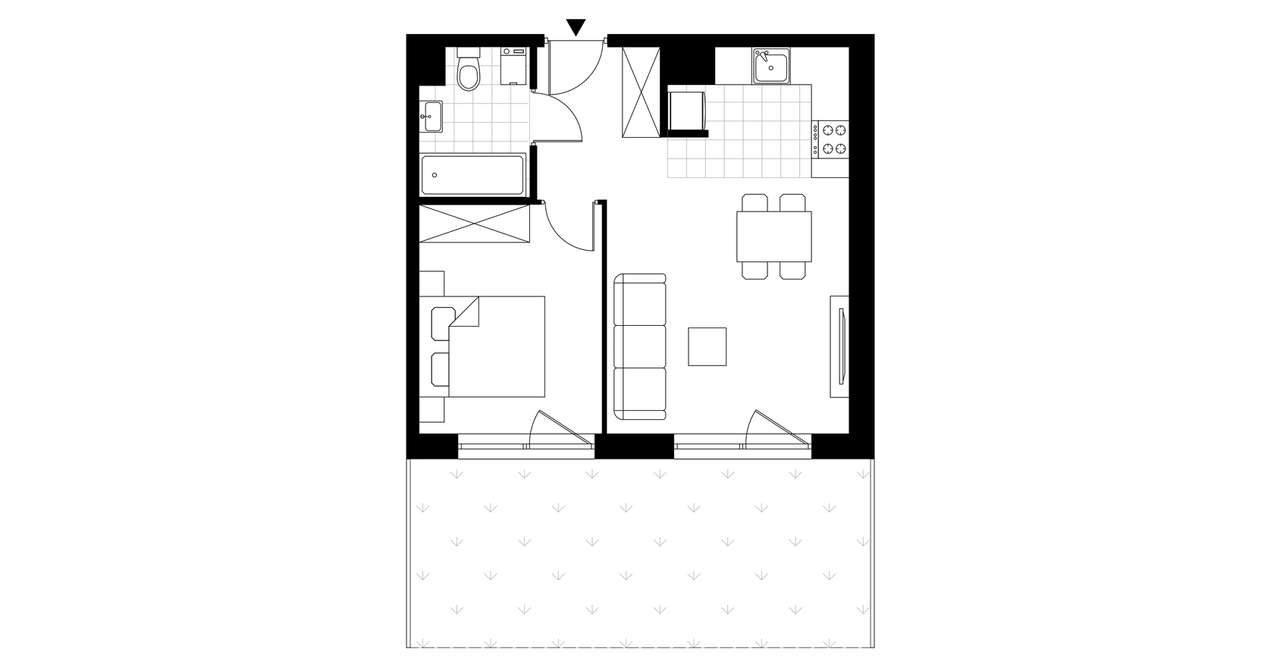 2-pokojowe mieszkanie 42m2 + ogródek Bez Prowizji - Pełny obrazek: 3/8