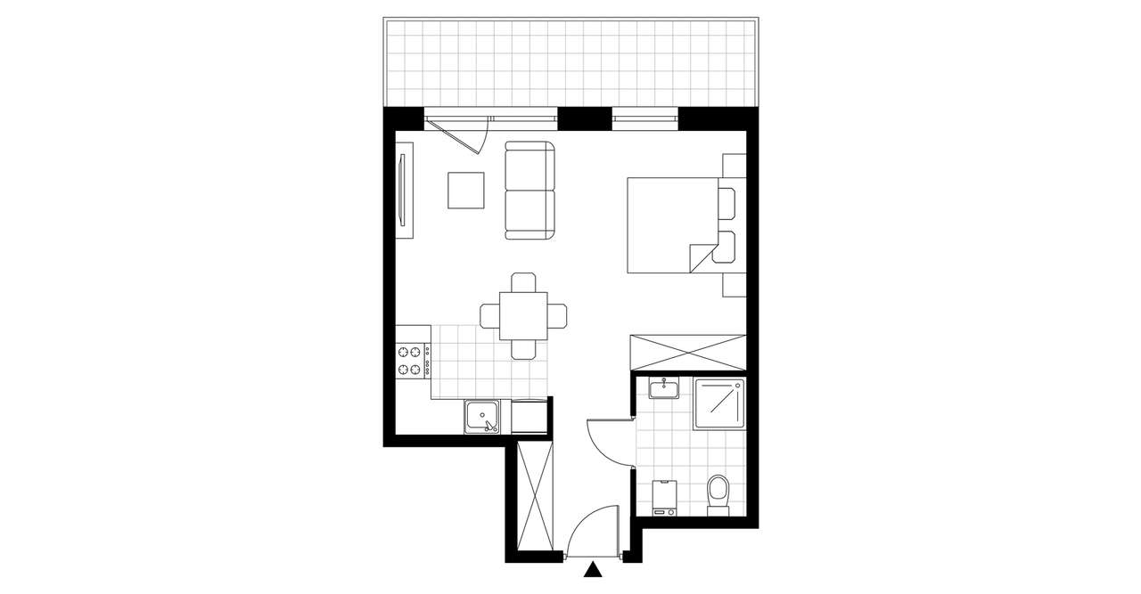 1-pokojowe mieszkanie 34m2 + balkon Bez Prowizji - Pełny obrazek: 3/8