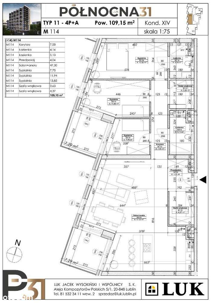 Mieszkanie nr 114 - Pełny obrazek: 2/7